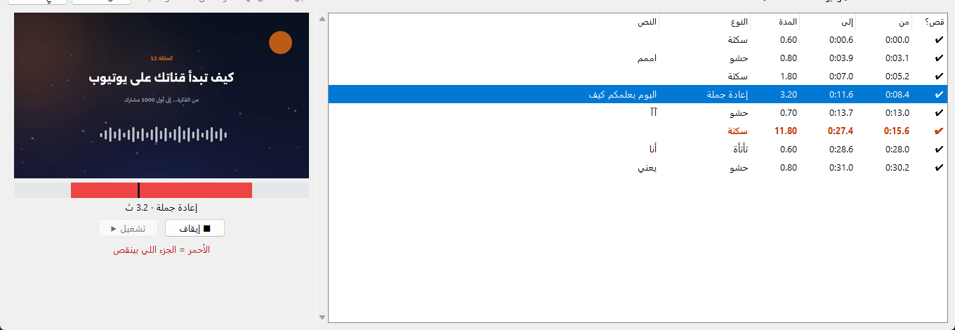 معاينة القصة داخل برنامج Cutvo